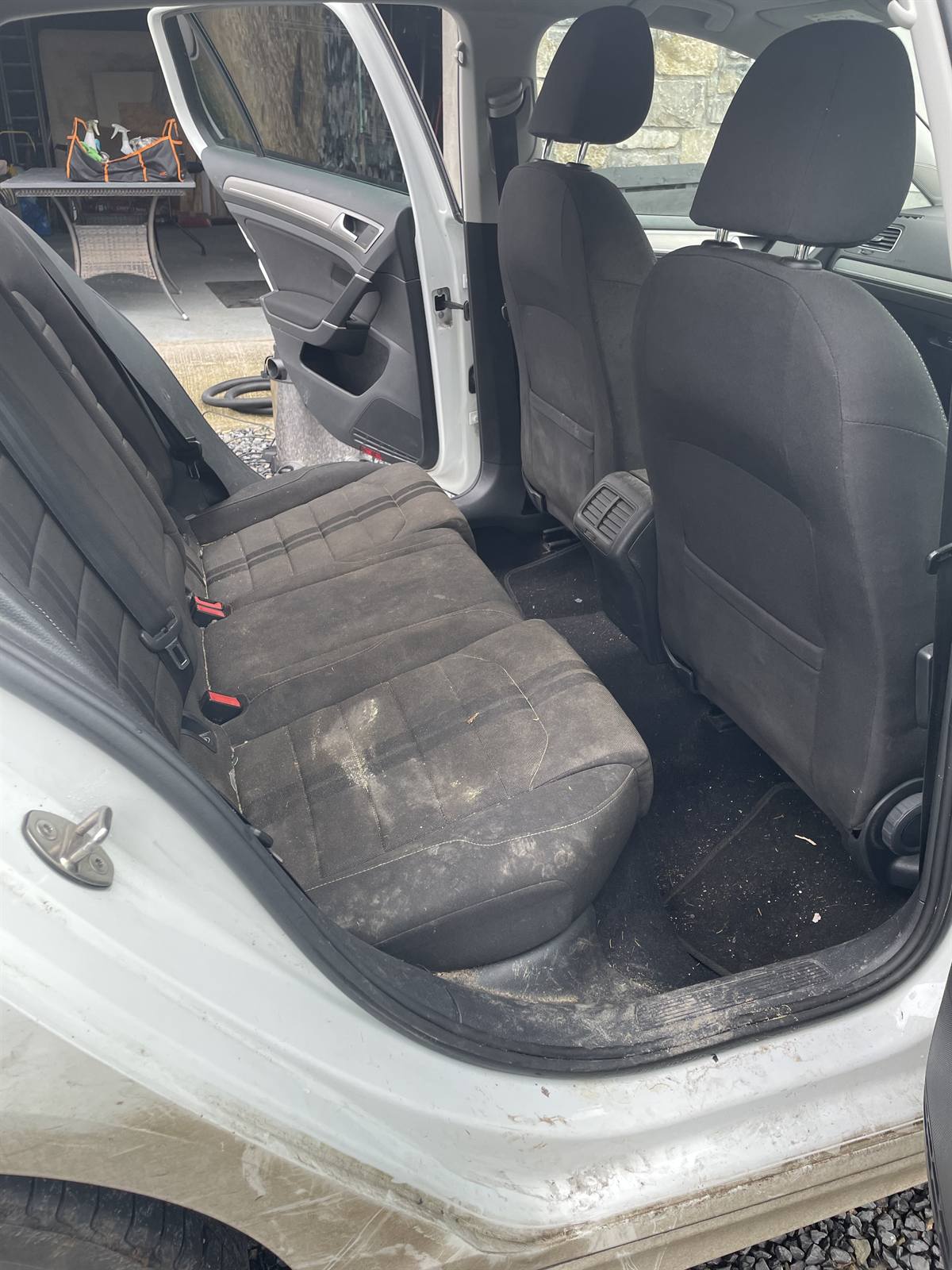 Vehicle interior before clean
